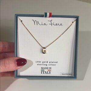 Gold initial “G” necklace